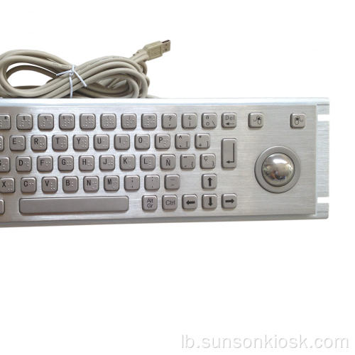 Metal Braille Keyboard mat Trackball fir Kiosk